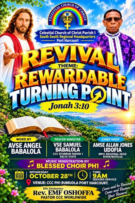Port Harcourt Parish 1 Invites the Public to "Rewardable Turning Point" Revival This Wednesday